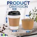 SNH Packing 100 Pack 12 oz Single Wall Disposable Coffee Cups with Lids and Sleeves Leak-Proof Hot Beverage Cups, Eco-Friendly To Go Paper Cups, Sturdy, Insulated, Compostable White Coffee Cups