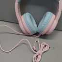 iClever HS19 Kids Headphones with Microphone for School, Safe Volume Limited, Over-Ear Girls Boys Headphones for Kids with Shareport, Foldable Wired for iPad/Travel (Pink)