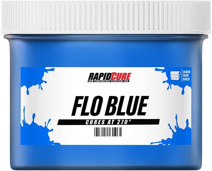 Rapid Cure Screen Printing Ink Fluorescent Blue (8oz.) - Plastisol Ink for Screen Printing, Fast Curing Fabric Paint - Screen Print Direct, USA Made