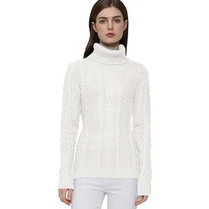 v28 Sweaters for Women Turtleneck Tunic Cable Knit Fall Winter Warm Pullover Fitted Sweater L