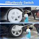 Tool Daily Short Pressure Washer Gun with Foam Cannon, Dual Connector Accessory, 1/4 Inch Quick Connect, 5 Spray Nozzle Tips, 1 Liter