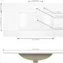 JONATHAN Y SNK1003A Ancillary 3-Hole 36 in. W x 18.25 in. D Classic Contemporary Rectangular Ceramic Single Sink Basin Vanity Top, White