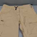 JMIERR Mens Casual Twill Cargo Shorts Cotton Drawstring Classic Cargo Chino Stretch Short with 6 Pockets for Men, US38(XL), A Khaki