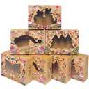 qiqee Christmas Bow Cookie Boxes with Window 24packs 6x8x2.7 Inch Bakery Box Pastry Box for Christmas