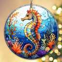 4 x 2025 Christmas Ornament – Seahorse Ornament, Ocean-Themed Holiday Tree Decoration, Marine Lover Keepsake Gift