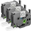 18mm White on Clear Tape Compatible with Brother P Touch Tz Tze-145 3/4"(0.7") Laminated Label Maker Refill for PT-D410 D400 P700 E550, 3-Pack Label KINGDOM Tape