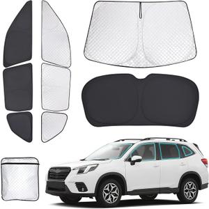 ZATOTOO Car Window Shades for 2019-2024 Forester Sun Shade for Side Window Front Rear Windshield Triangular Window Shade Full Privacy UV Rays Sun Blocker Heat Insulation for Camp Nap Long Time Parking