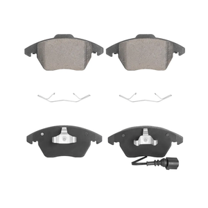 Front Ceramic Disc Brake Pads Set for Volkswagen Jetta Passat Golf Beetle CC Eos GTI Rabbit, for Audi A3/A3 Quattro 2006-2013, for Audi TT 08 09, for Audi TT Quattro 09-15, Set of 4 (With Hardware)
