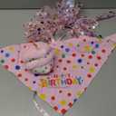 Weewooday 3Pieces Dog Birthday Outfits Dog Girl Bandana with Dress Girl Set, Puppy 1st Birthday Party Supplies, Cute Pink Cat Kitten Pet Tutu Skirt Costume Decoration for Small Medium Animal