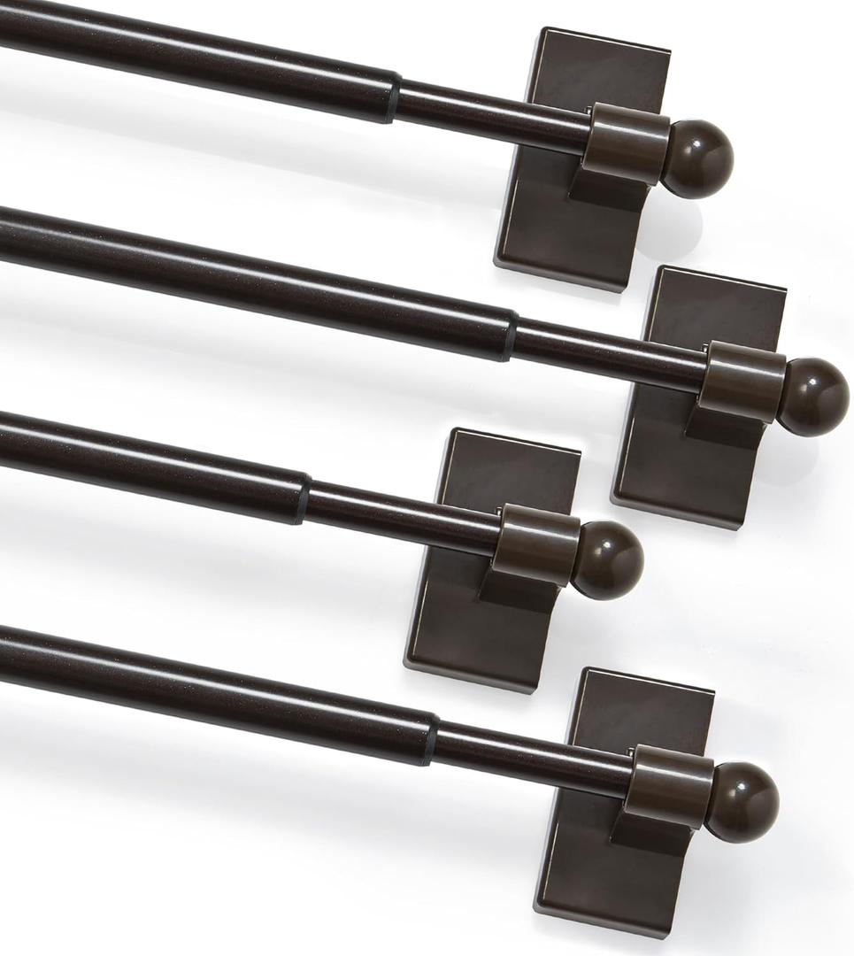 Deconovo Magnetic Curtain Rods for Appliances & Doors, 4Pack Adjustable 9-16 Inch, NoDrill Stainless Steel Rods, Powerful Magnet, Ideal for French Doors, Laundry & Office (Coco) Deconovo Magnetic Curtain Rods for Appliances & Doors, 4Pack Adjustable 9-16 Inch, NoDrill Stainless Steel Rods, Powerful Magnet, Ideal for French Doors, Laundry & Office (Coco)