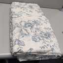 jinchan Blackout Linen Blend Curtain Floral Blackout Curtains for Living Room 84 Inch Length Blue Printed with Lined Blackout Curtain for Bedroom Farmhouse Curtains Set 2 Panels