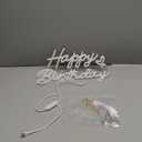 Happy Birthday Neon Sign for Party and Wall Decor,15 * 9 inch White Led Neon Light Signs with USB and Dimmer Switch,Happy Birthday Sign for Backdrop