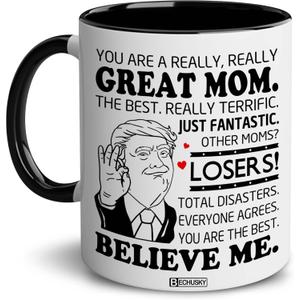 BECHUSKY Mothers Day Gift For Mom - Best Moms Coffee Cup - Moms Birthday Gift Ideas - Mom Mugs From Daughter, Son - Mother Day, Birthday Gifts For Mother, Mommy, Mama - Great Mommy Mug (2 FBA MOM)