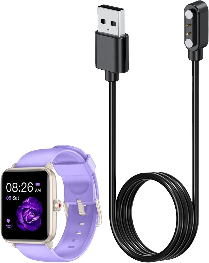 Smart Watch Charger for Jugeman 3.3Ft/100cm 2 Pin USB Portable Magnetic Charging Cable Cord for Jugeman Smart Watch