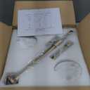 Adjustable-Height Marble Drink Table - 10x10x22-30, White Marble & Antique Brass, Modern Round End Table, Side Table with Pedestal Stand for Small Spaces, Vintage Metal Martini Cocktail Accent