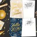 2 x Honeyplum Happy New Year Cards 2026 - Bulk Set of 24 Cards With Envelopes - Sized 4 x 6