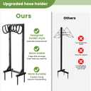 Pattiumo Garden Hose Holder Stand, Heavy Duty Freestanding Metal Hose Holder with 4 Spikes, Hose Reel Alternative Holds up to 150 ft for Yard Lawn Garden Patio