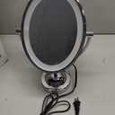Conair Lighted Makeup Mirror, LED Vanity Mirror, 1X/7X Magnifying Mirror, Double Sided, Corded in Polished Chrome (4.8"L x 8.2"W)