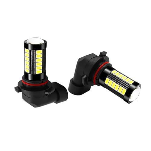 FEDOEY 2 PCS 9005 Car Led Fog Light Bulbs, 6500K Super Bright White Anti-fog Light Bulb, 1500 Lumen 5630 33-SMD Plug and Play DRL, Universal for Cars, Trucks, SUVs, Vans (White)