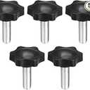 uxcell Clamping Screw Knob, 38mm Dia Plum Hex Shaped Grips Star Knob M8 x 20mm Male Thread, 5pcs