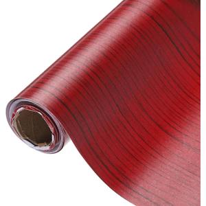 Uxcell Wood Grain Contact Paper 15.7"x118" Self-Adhesive Wallpaper Peel & Stick Countertops for Home Kitchen, Bathroom, Red