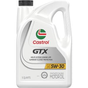 Castrol GTX 5W-30 Synthetic Blend Motor Oil, 5 Quarts