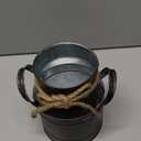 Vintage Rustic Antique Decorative Flower Vase,Shabby Chic Classy Designed Metal Vase,Primitive Distressed Iron Vase Bucket for Home Decor,Birthday Gift,Wedding,Party(4.4" L x 3.5" W x 5.9" H)