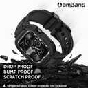 amBand Compatible with Apple Watch Series 11/10 42mm Bands Case for Men, M1 Sport Rugged Heavy Duty Protective Cover Tactical Strap Military Protector Bumper for iWatch Accessories 42 mm - Black