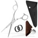 Professional Hair Scissors 7 Inch with Extremely Sharp Blades, 440C Steel Hair Cutting Scissors, Durable, Smooth Motion & Fine Cut, Barber Scissors with Elegant Sheath, Cleaning Leather & Key
