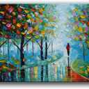 YaSheng Art -Contemporary Landscape Abstract Oil Painting On Canvas Textured Tree Painting Abstract Art Wall Paintings Handmade 3D painting Home Office Decorations Canvas Wall Art painting 24x48inch (YS0082)