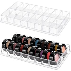 Legrap 2 Pack Eyeshadow Palette Organizer, 16 Slots Makeup Palette Organizer, Vanity Storage Organizer for Eyeshadows, Blush, Lipstick, Highlighter,Clear