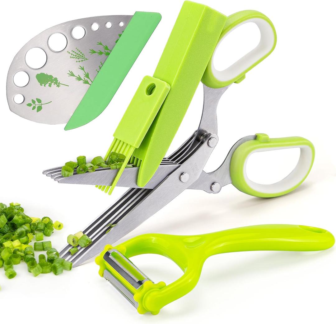 VIBIRIT Herb Scissor, Leaf Stripper, Stainless Steel 5 Blade Kitchen Scissors,Peelers for Kitchen,for Chopping Chive, Vegetables, Salad,Collard Greens, Parsley, Rosemary As Christmas gifts VIBIRIT Herb Scissor, Leaf Stripper, Stainless Steel 5 Blade Kitchen Scissors,Peelers for Kitchen,for Chopping Chive, Vegetables, Salad,Collard Greens, Parsley, Rosemary As Christmas gifts