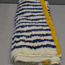 GIB Bathroom Rugs Mat 32" x 20", Extra Soft Absorbent Plush Fluffy Bath Rugs, Non-Slip Washable Bath Mats for Bathroom Floor Shower Home Decor Accessories, Blue & White Striped with Yellow Accents (1'8" x 2'8" (Rectangular))