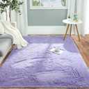 Pettop Fluffy Lavender Purple Area Rug for Bedroom Living Room, 4x6 Feet Soft Plush Fuzzy Rugs for Girls Kids Boys, Non-Slip and Washable Rug for Nursery Classroom, Carpet for Rooms Decor