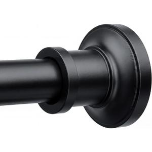 BRIOFOX Black Tension Curtain Rod 24 to 64 Inch(2-5.3ft) - Spring Tension Shower Curtain Rod, No Drilling Tension Rod for Curtains Windows Closet Kitchen
