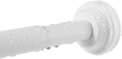 Haryaers Spring Shower Curtain Rod, 40-76 Inches White Adjustable Tension Curtain Rods No Drill, Rustproof, No-drilling, Anti-slip, for Closet Bathroom Windows