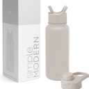 Simple Modern Water Bottle with Straw and Chug Lid Vacuum Insulated Stainless Steel Metal Thermos Bottles | Reusable Leak Proof BPA-Free Flask for Sports | Summit Collection | 32oz, Almond Birch