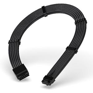 EZDIY-FAB GPU Power Sleeved Cable Extension, 16pin(12+4) 12VHPWR PCIe 5.0 Connector Male to Female for RTX 3090Ti 4070Ti 4080 4090, with Cable Combs-16AWG/Black