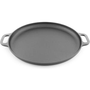 Pre-Seasoned Cast-Iron Griddle/Pizza Pan, 14", Black
