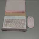 Fegishilly Arabic and English Keyboard Case with Wireless Mouse for Galaxy Tab S7 FE 12.4 inch, Lightweight Smart Cover with Detachable Keyboard & Bluetooth Mice & Pencil Holder (Pink)