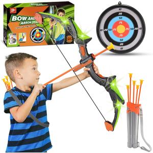 LED Light-Up Bow & Arrow Set for Kids - Outdoor Archery Game with Target, Bows & 5 Suction Arrows | STEM Toys for Kids Ages 4-12, Birthday for Boys Girls Indoor Outdoor Toys LED Light-Up Bow & Arrow Set for Kids - Outdoor Archery Game with Target, Bows & 5 Suction Arrows | STEM Toys for Kids Ages 4-12, Birthday for Boys Girls Indoor Outdoor Toys