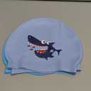 Sintuff 3 Pcs Kids Swim Caps Toddlers Swimming Caps Silicone Swim Cap for Boys Girls (Age 4-12) Baby Waterproof Cartoon Bathing Hats for Long and Short Hair