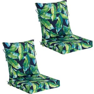 COZYVIDA Patio Seat Cushions Set of 2,20x42x4 in,Tropical Leaf | 35D High-Resiliency Foam,PFAS-free,UV-Fade & tear & Water-Resistant,YKK Zippered,for Patio,Porch & Garden