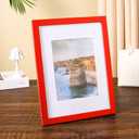 wyooxoo 9x12 Picture Frame Made of Solid Wood Photo Frame Display Pictures 6x8 with Mat or 9x12 Without Mat Colorful Frame For Table top Display or Wall, Red, 1 Pack