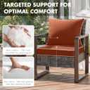 MIULEE Burnt Orange Outdoor Seat Cushion 24x24 Inch Waterproof & 3 Year Fade Resistant Deep Seat and Back Cushion for Patio Furniture Chair Sofa Couch with Handle and Adjustable Straps