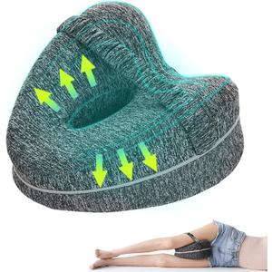 Leg & Knee Foam Support Pillow, Hollow Bandage Leg Pillow for Soothing Pain Relief for Sciatica, Back, HIPS, Knees, Love Memory Pillow with Washable Comfortable Cover