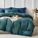 WARMDERN Peacock Blue Velvet Duvet Cover Set Oversized King Size, Luxury Milk Velvet Bedding Duvet Cover with Zipper Closure, 3pcs Ultra Soft Duvet Covers for All Seasons, 120" x 98", Peacock Blue