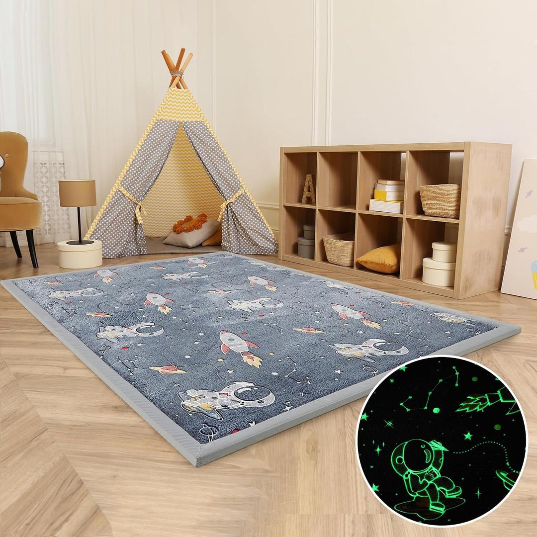 MAXYOYO Baby Play Mat, 1.2" Thick Memory Foam Soft Padded Carpet with Non-Slip Backing, Japanese Tatami Rug Living Room for Kids Toddler Children Nusery, 36"x60"