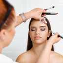 Nail Art Ring Palette Mini Square 1.69X1.25In Professional Mixing Tool for Paint Makeup and Nail Design Easy Clean Surface for Salon Home Use (Silver)