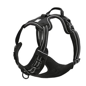 TRUE LOVE Adjustable No-Pull Dog Harness Reflective Pup Vest Harnesses Comfortable Control Brilliant Colors TLH5651(Black,L)